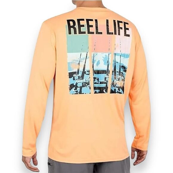 REEL LIFE Sun Defender Long Sleeve Tee in Apricot Size Small NEW - Picture 2 of 9